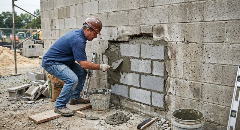Cinder Block Wall Repair in Boca Raton, FL