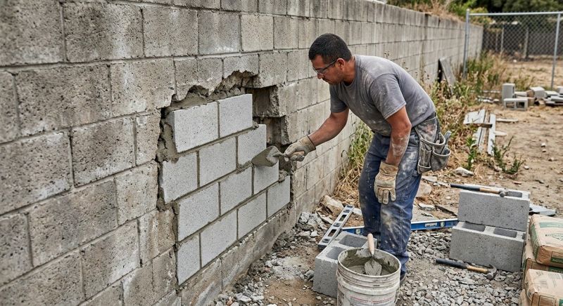 Cinder Block Wall Repair in Boynton Beach, FL