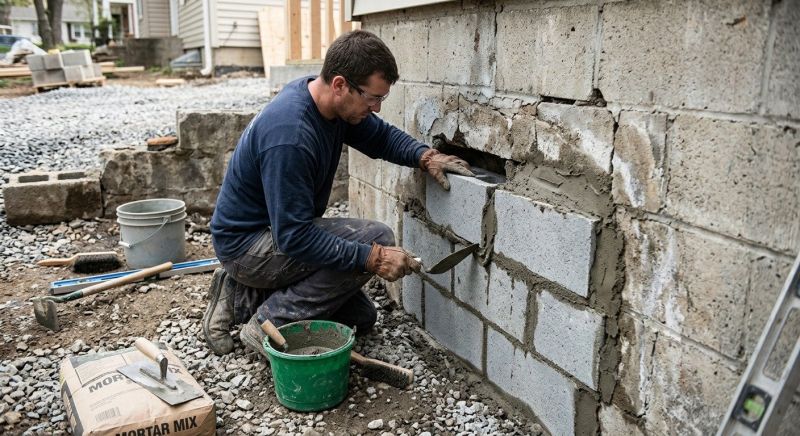 Concrete Block Wall Repair in Boynton Beach, FL