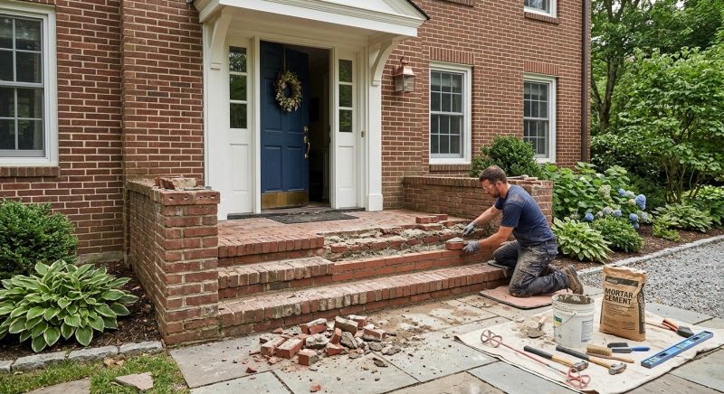 Entryway Brick Repair in Boynton Beach, FL